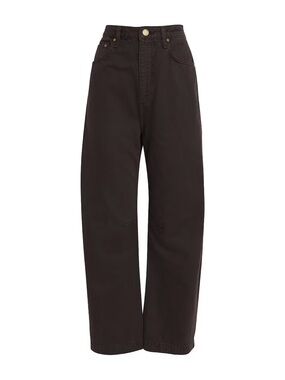 rag & bone High-Rise Charlie Barrel Jeans in Espresso Dark Brown